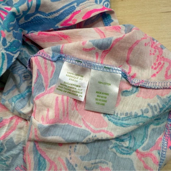 Lilly Pulitzer Ella Dress Blue Peri Viva La Lilly Vacation Tropical Girls XL - Picture 5 of 9
